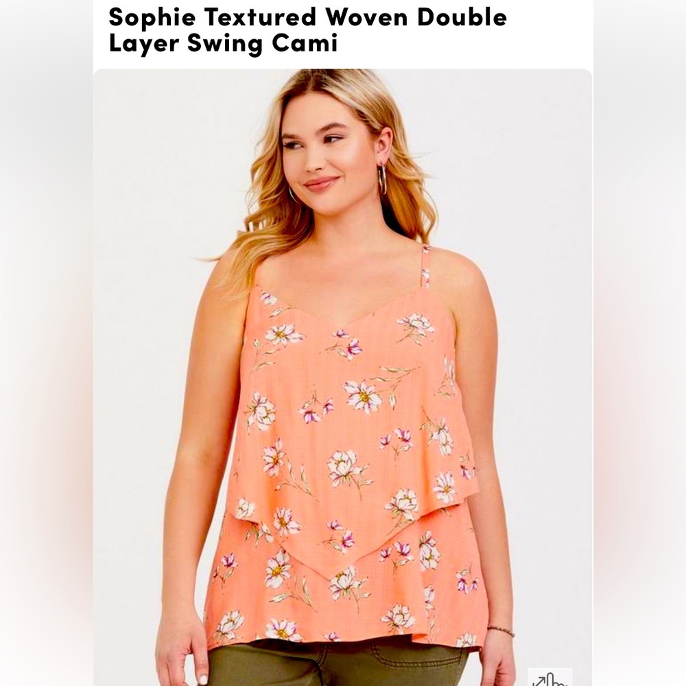 Torrid size 2 Sophie Textured Woven Double Layer Swing Cami